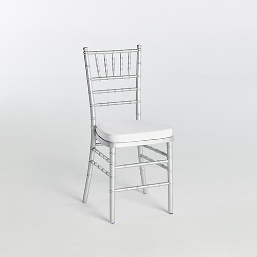 Chiavari Chair Silver with White Cushion